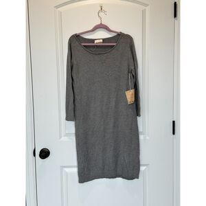 NWT M. Rena Scoop Neck Sweater Dress Gray Size Large